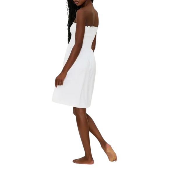 NWOT BEACH RIOT Lilee Strapless Smocked Cover-Up Dress - White SZ L - Picture 2 of 5